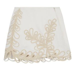 Maje Embroidered Skirt in Cream/ Ecru